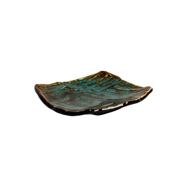 Bonna Wabi Blue Kare Tabak 17 × 17 × 3.7 cm